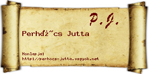 Perhócs Jutta névjegykártya
